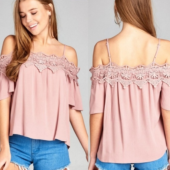 Sweetbb Boutique Tops - Louise Lace Adjustable Strap Blouse